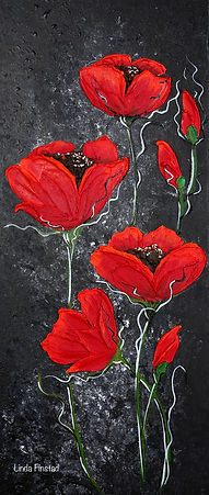 scuplted poppy art made from ashes - art from ashes
